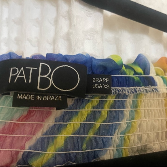PatBo off the shoulder multicoloured printed ruffled blouse xs - Picture 4 of 5